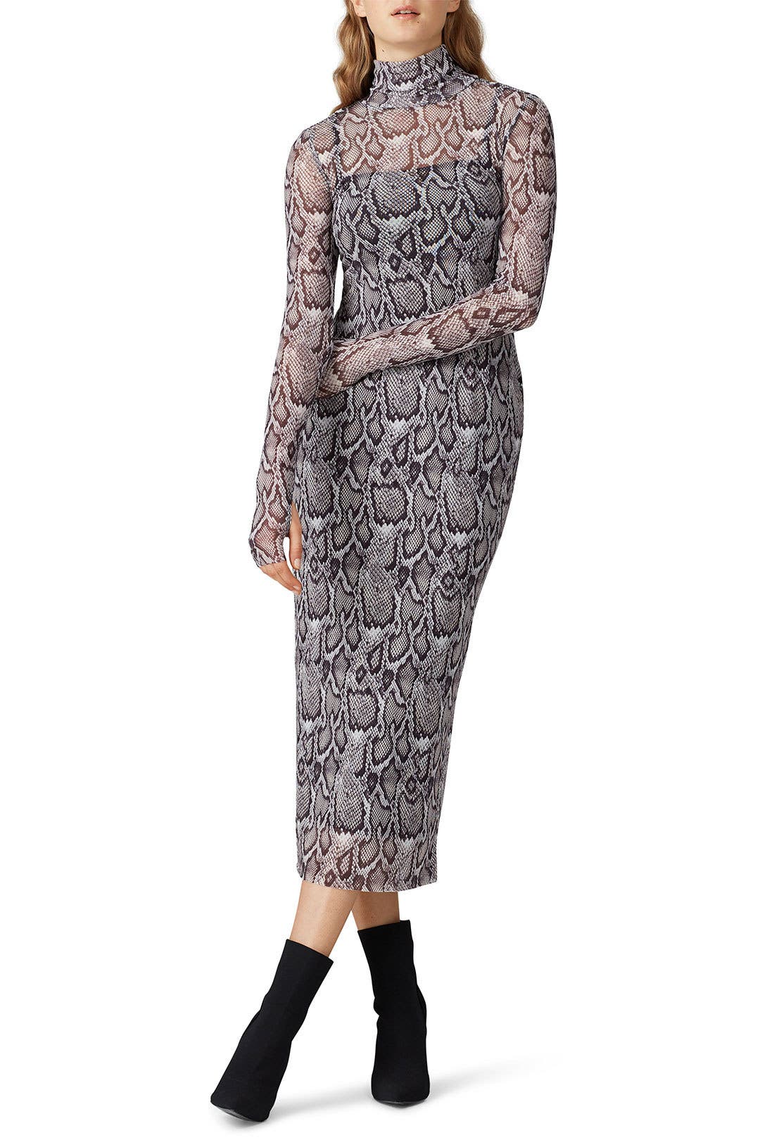 Shailene Snake Mesh Dress by AFRM | Rent the Runway