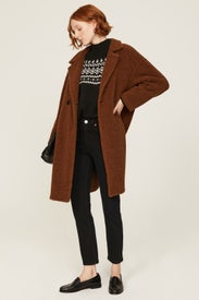 Brown Double Breasted Coat by Harris Wharf London