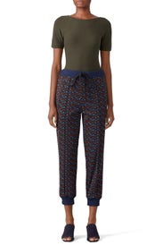 Port Red Printed Joggers by Marni