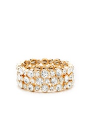 Gold Crystal Triple Bracelet by Slate & Willow Accessories