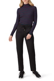 Purple Striped Ribbed Turtleneck by Tory Sport