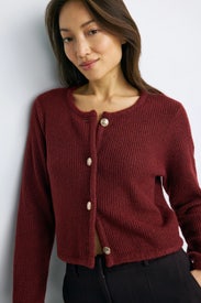 Red Metallic Knit Cardigan by Derek Lam 10 Crosby x RTR