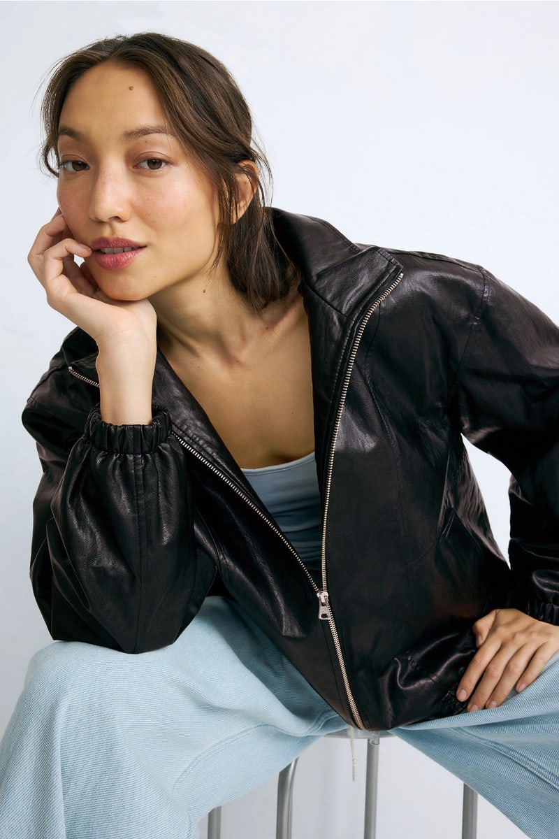 Vegan Leather Windbreaker Jacket by DUNST - Photo 0