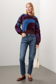 Printed Fuzzy Sweater by Louna