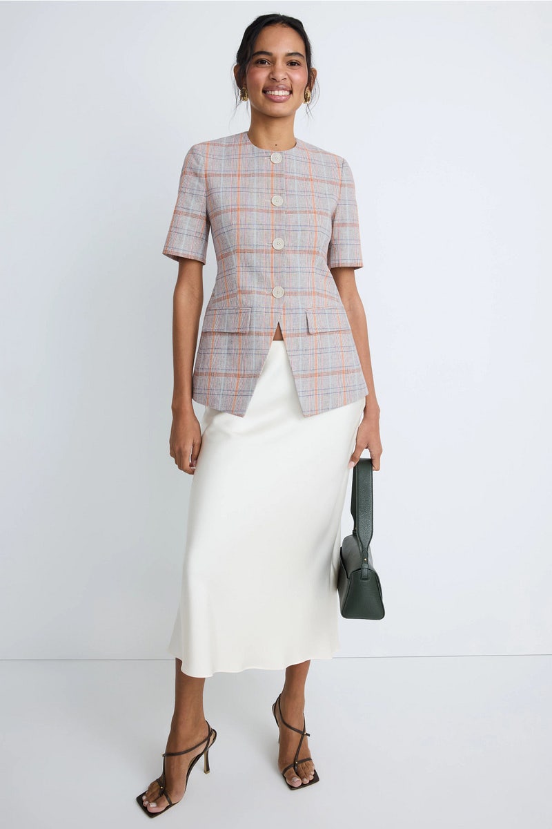 princess polly baby blue dress Veronica Beard Mikaela Belted Shacket | Whisky Multi Plaid