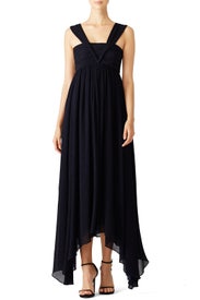 Navy Plisse Gown by ADEAM