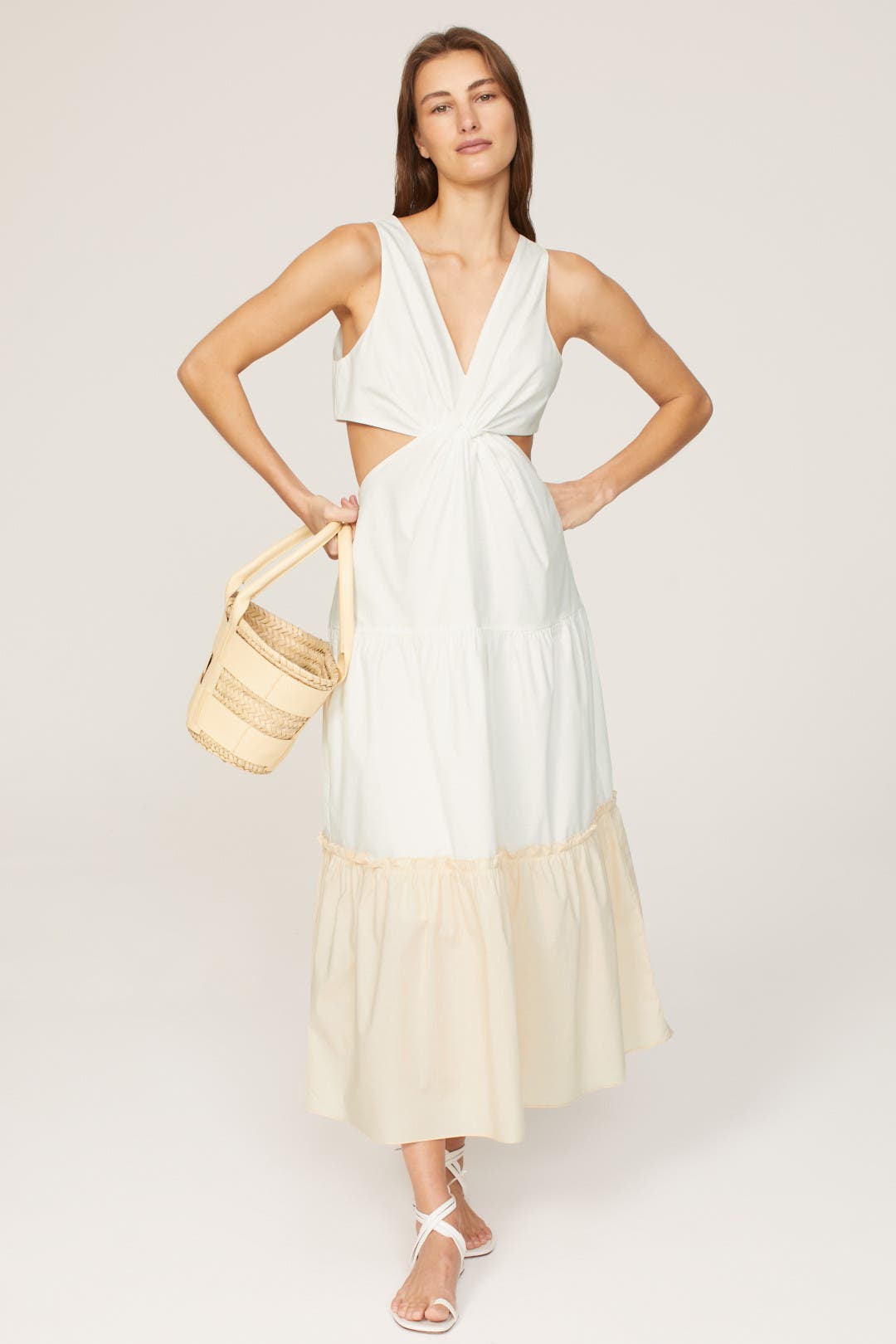 fit & flare twist-front maxi dress for women 11021400
