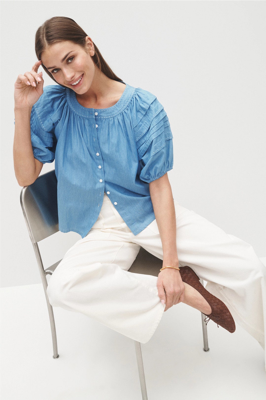 Shay Contrast Stitch Top by Fifteen Twenty 0