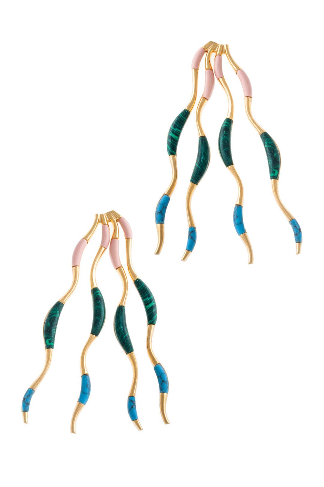 Gold Plated Feminine Waves Earrings by Joanna Laura Constantine