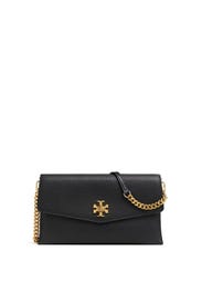Black Kira Mixed Material Clutch by Tory Burch Accessories