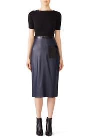 Violette Leather Pencil Skirt by VEDA