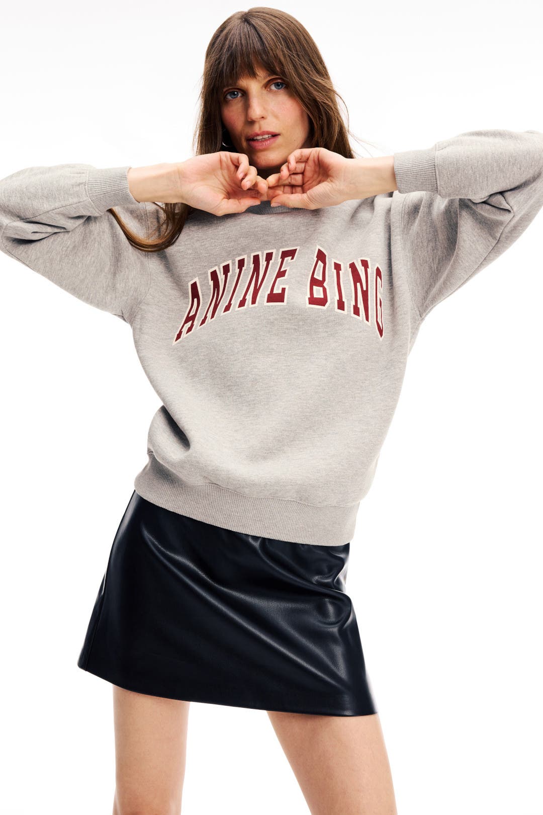 【アニービン】SPENCER SWEATSHIRT SPOTTED スウェット Washed Black Spencer Sweatshirt Spotted Leopard | Anine Bing