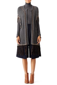 Grey Fringe Embroidered Sweater by CALYPSO St. Barth