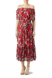 Red Floral Maxi by Fuzzi