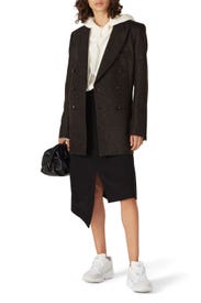 Brown Check Print Blazer by Maison Margiela