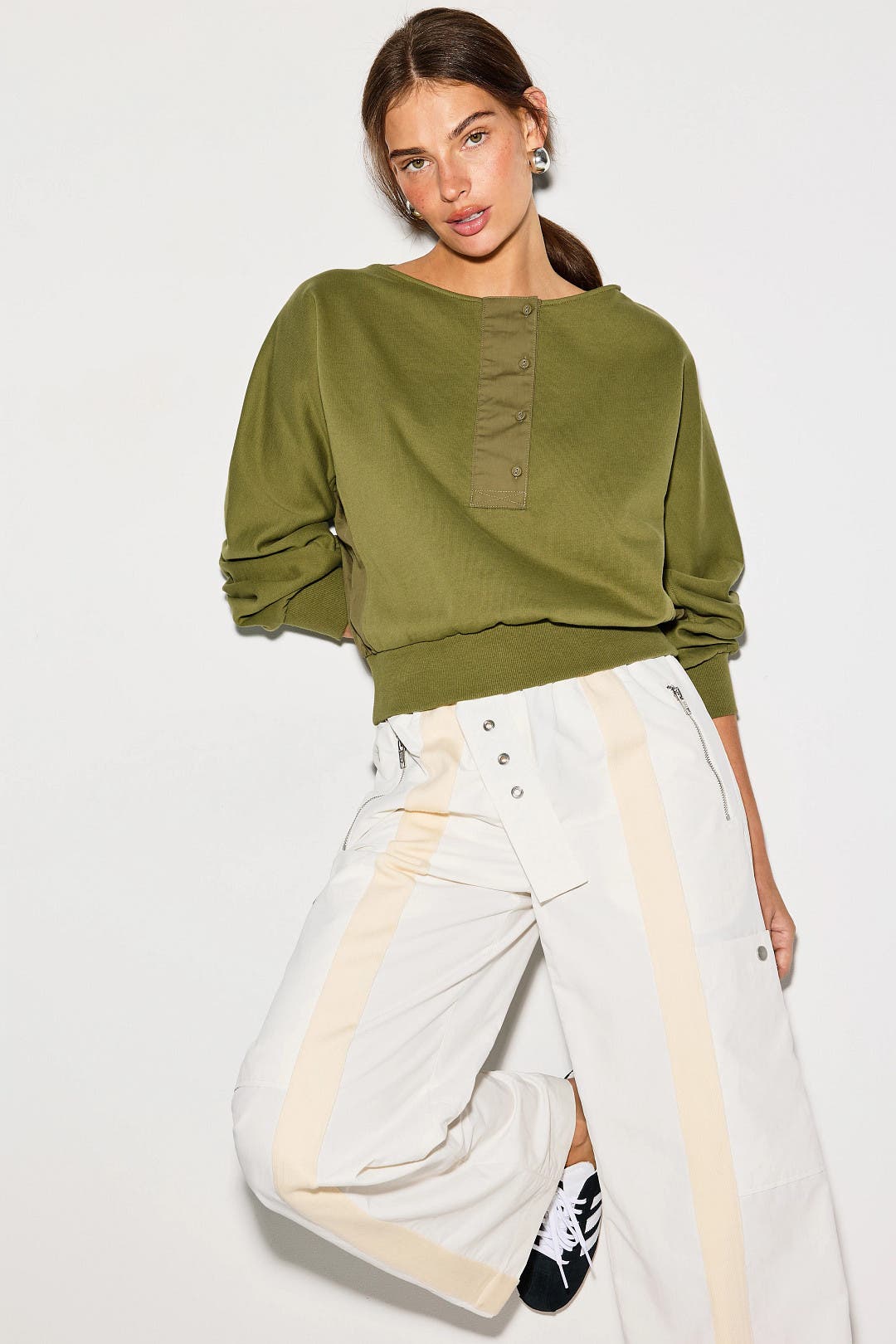 French Terry Combo Henley by 3.1 Phillip Lim | Rent the Runway