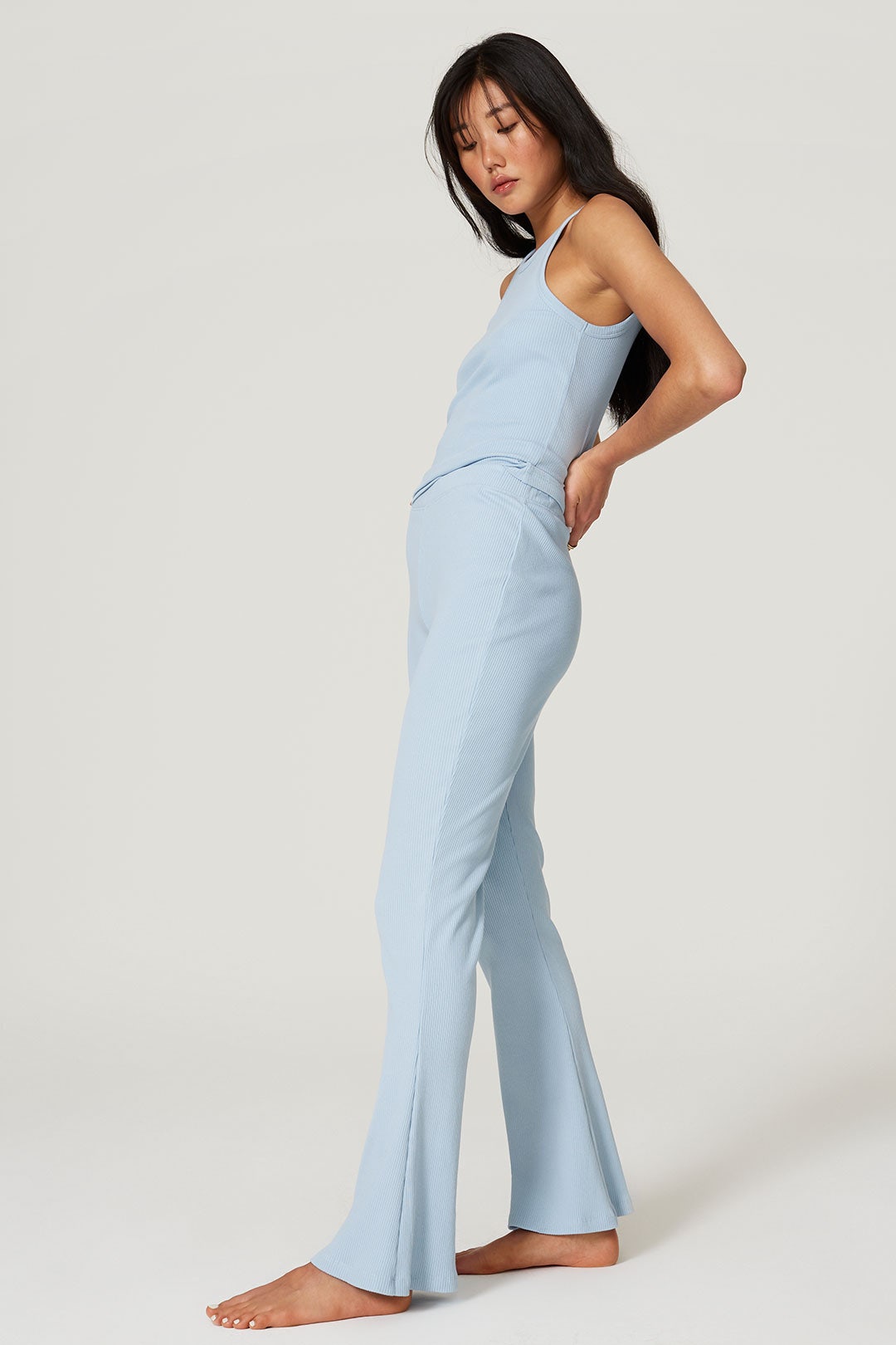 Blue Ilena Flare Pants by SKIN 0