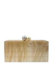 Beige Resin Kisslock Minaudiere by Sondra Roberts