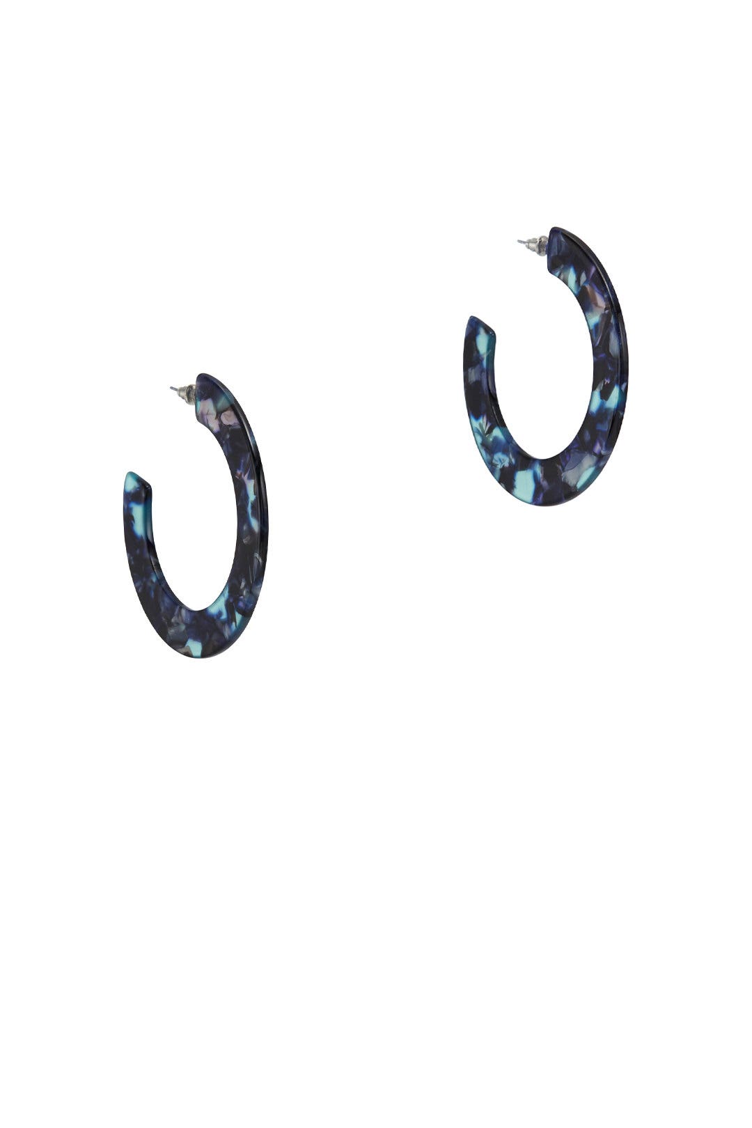 Blue Acetate Hoops by Slate & Willow Accessories 1