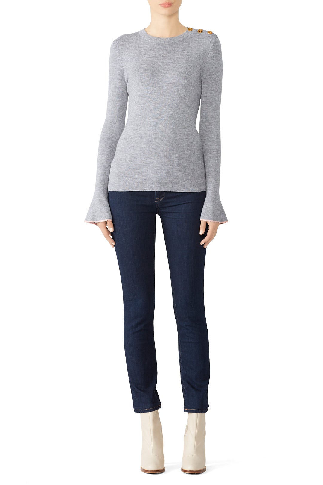 Grey Kimberly Sweater by Tory Burch 0
