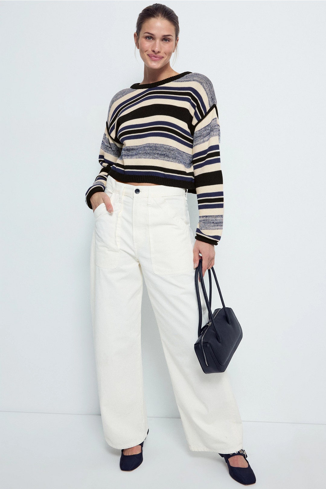 Felicity Striped Sweater With Bows by west of. 0