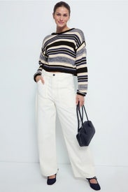 Felicity Striped Sweater With Bows by west of.