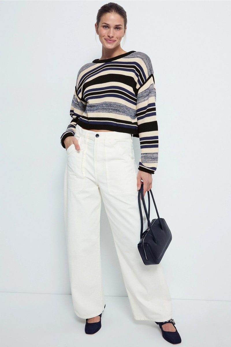 Felicity Striped Sweater With Bows by west of. - Photo 0
