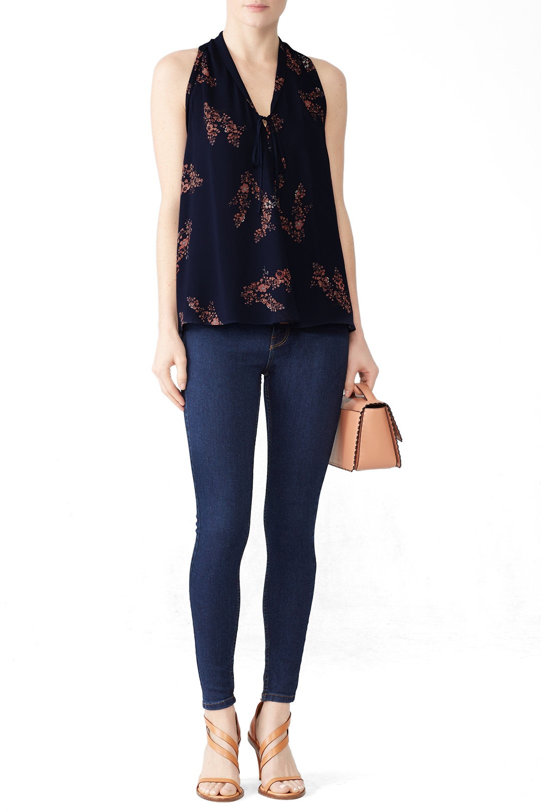 Midnight Floral Trapeze Top by Derek Lam 10 Crosby 0