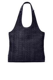 Navy Woven Suede Zoe Tote by Elizabeth and James Accessories