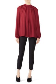 Red Drape Blouse by Giamba