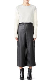 Faux Leather Culotte Pants by Goen. J
