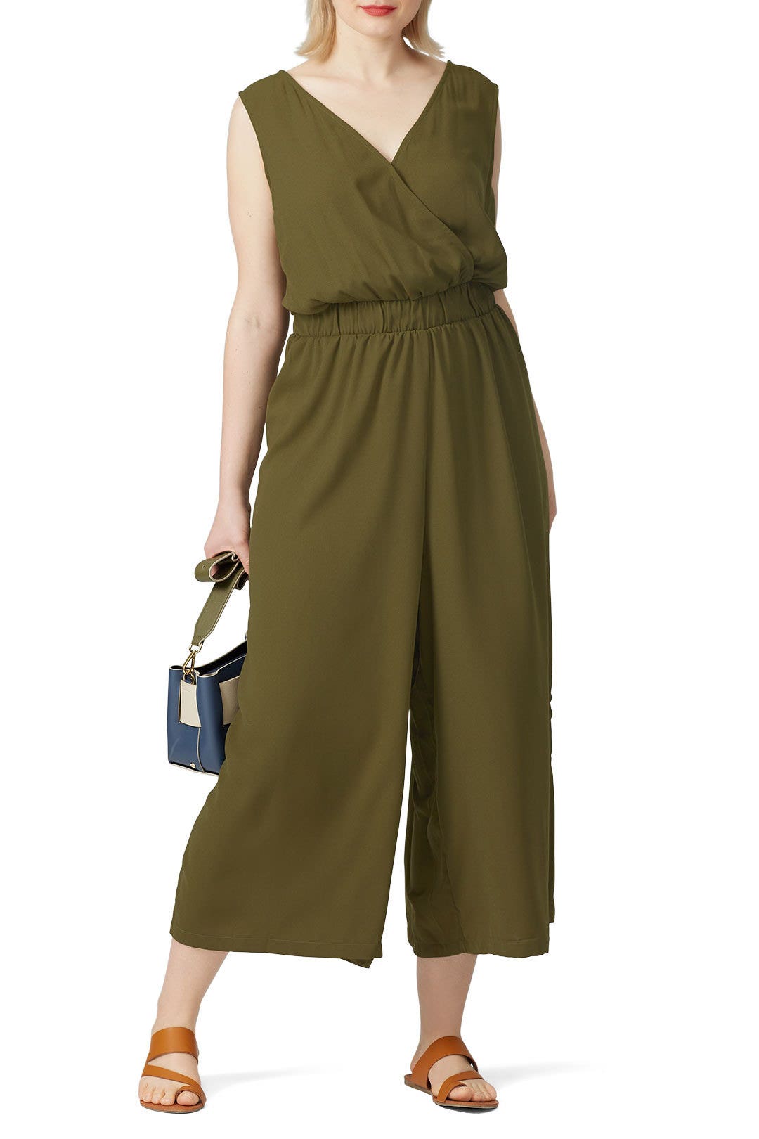 Green Cropped Jumpsuit by JUNAROSE 0