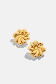 Gold Pinwheel Button Earrings by Lele Sadoughi