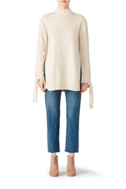 Ivory Side Slit Sweater by Moon River