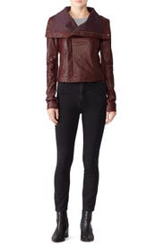 Merlot Max Leather Jacket by VEDA