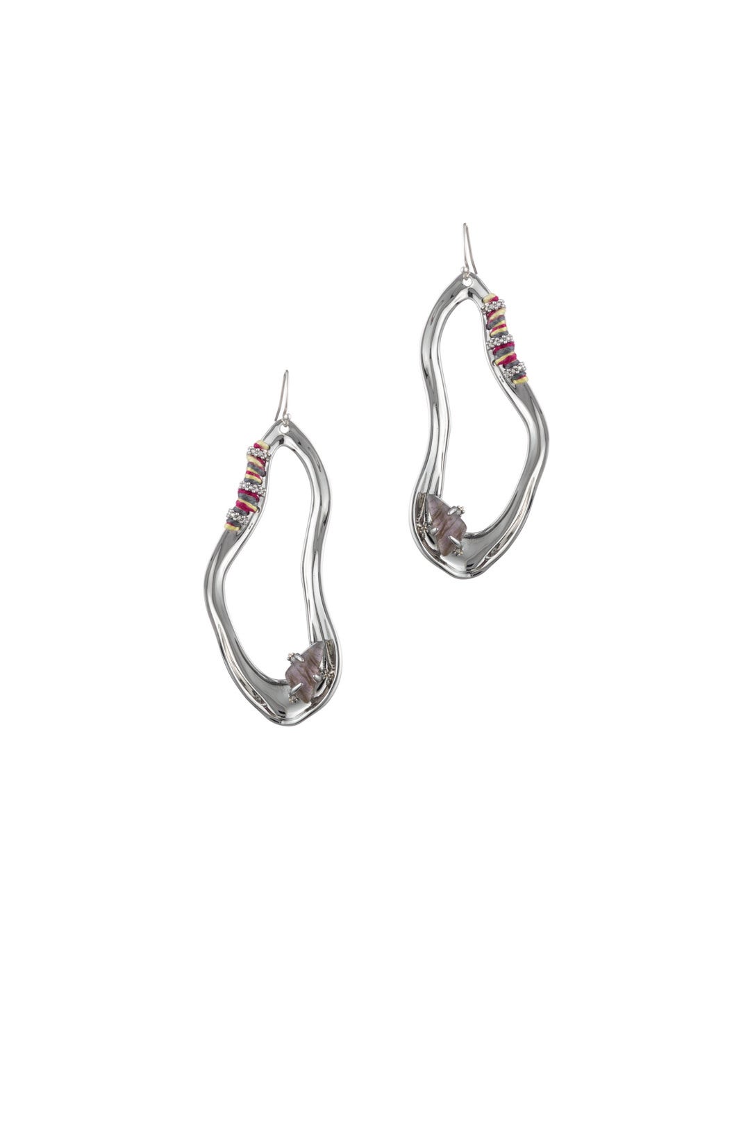 Rhodium Link Earrings by Alexis Bittar