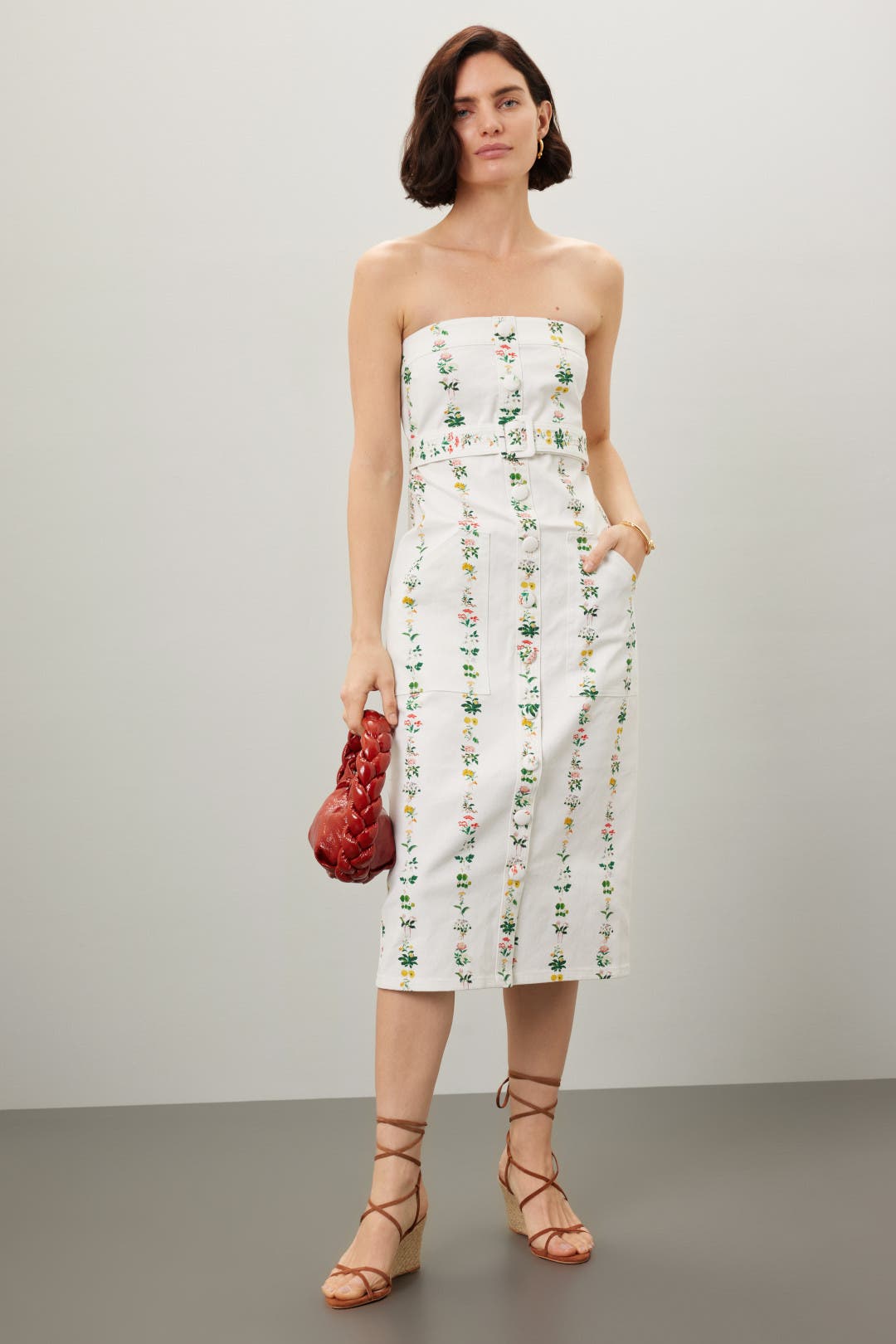 Strapless Printed Twill Dress by Adam Lippes x RTR | Rent the Runway Strapless Printed Twill Dress by Adam Lippes x RTR | Rent the Runway