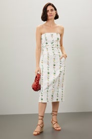 Strapless Printed Twill Dress by Adam Lippes x RTR