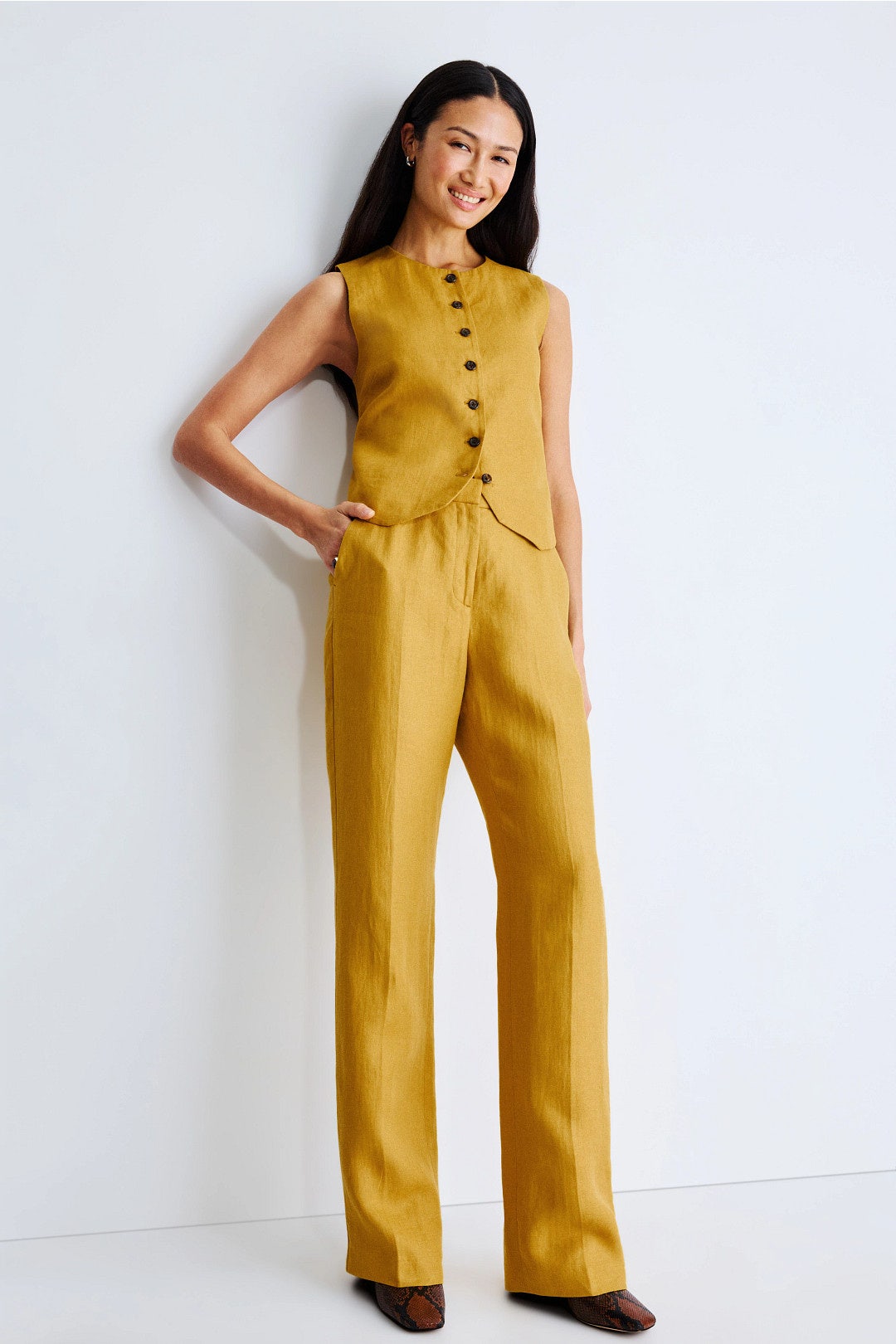 High Neck Button Waistcoat by Argent 0