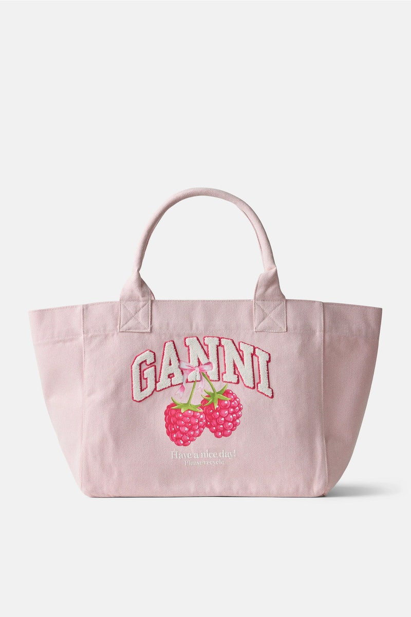 Medium Raspberry Trapeze Shopper by GANNI Accessories - Photo 0