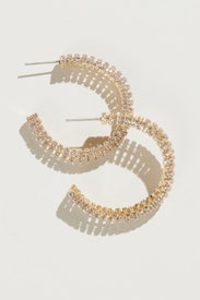 Rhinestone Hoop Earrings by Kenneth Jay Lane