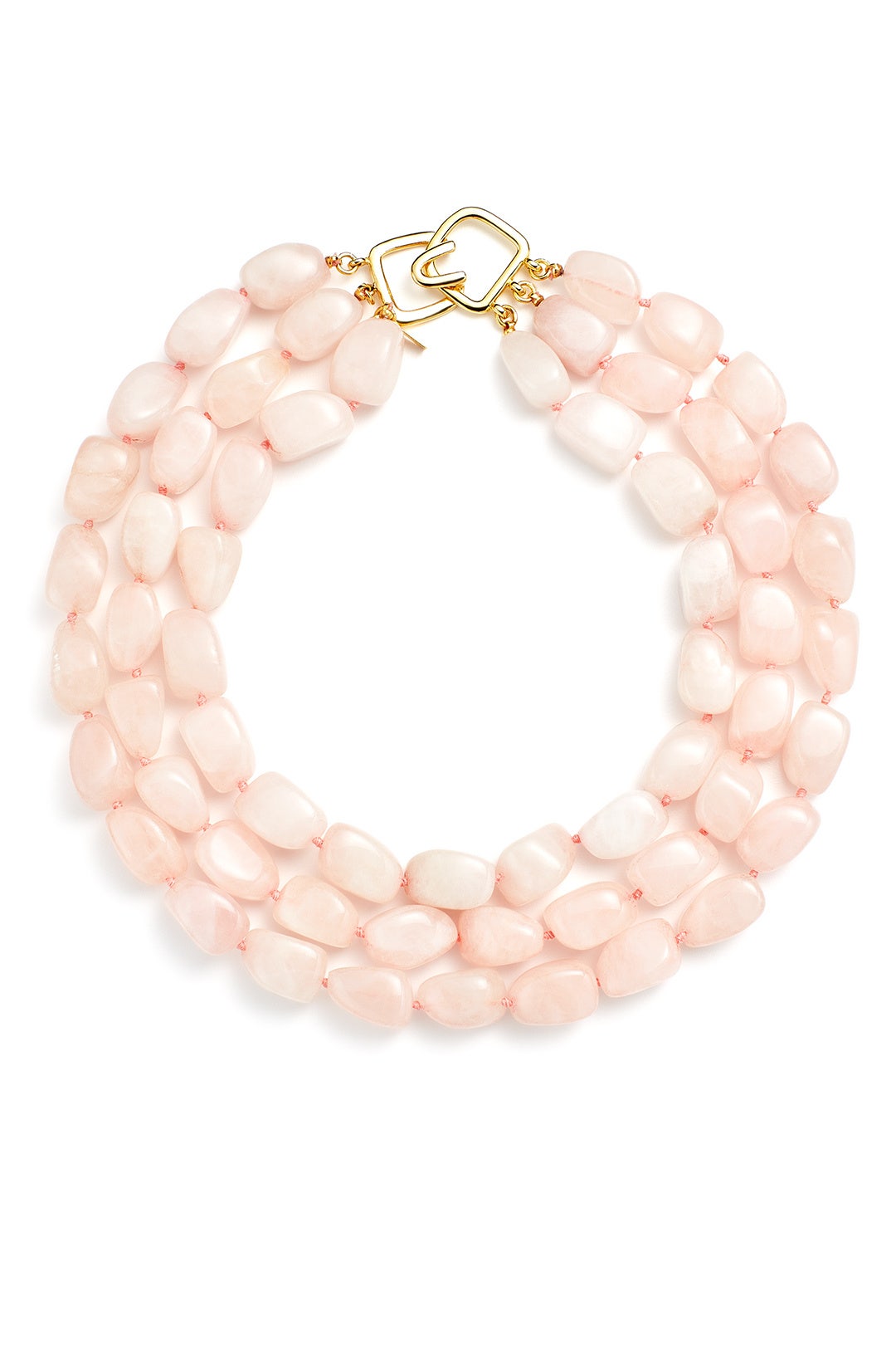 Trio Rose Quartz Necklace by Kenneth Jay Lane 1