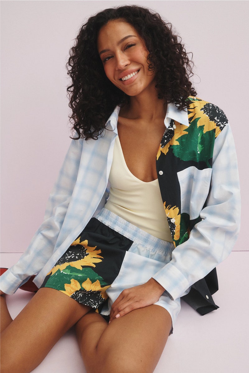Gingham Sunflower Shorts by Moschino Jeans - Photo 0
