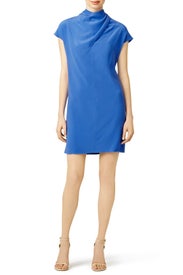 Imperial Blue Scarf Neck Dress by Nina Ricci