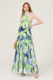 Green Tie Dye Gown by One33 Social