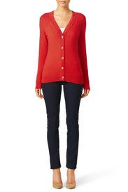 Red Simone Cardigan by Tory Burch