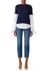 Navy Flare Sweater by devlin