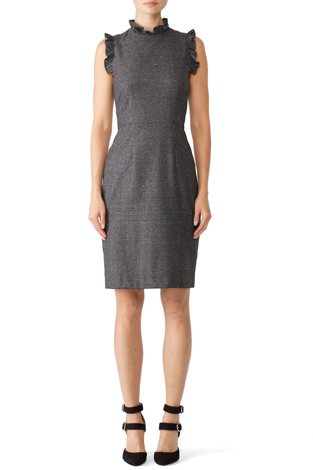 Grey Spring Ruffle Dress by Rebecca Taylor NYC 0
