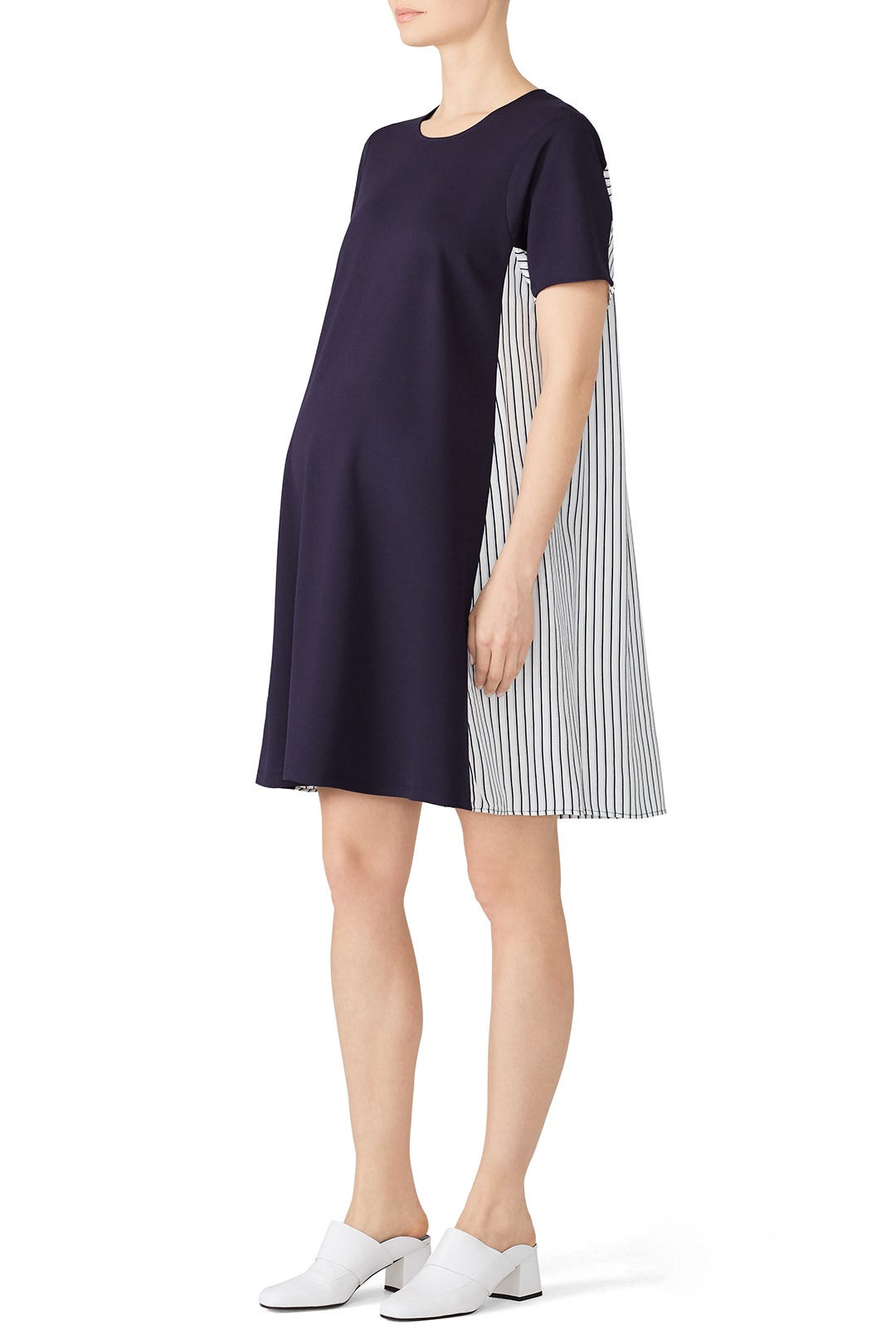 Navy Stripe Maternity Shift by Slate & Willow 0