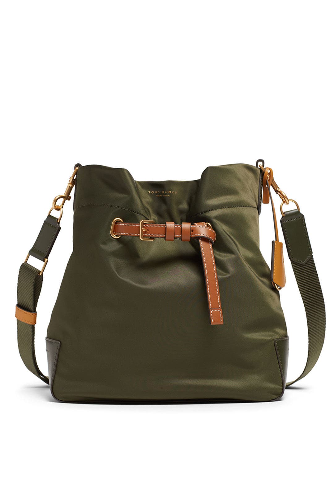 Perry Nylon Colorblock Drawstring Bucket Bag by Tory Burch Accessories